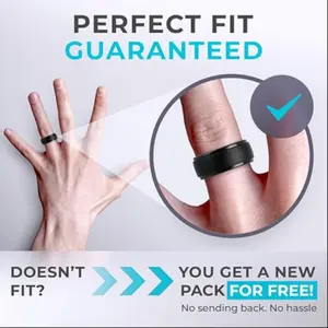 Silicone Men's Wedding Ring, Durable Soft Silicone Lightweight Outdoor Sports Style, Sporty Aesthetic, Non-Irritating Handwear, Comfortable and Stylish