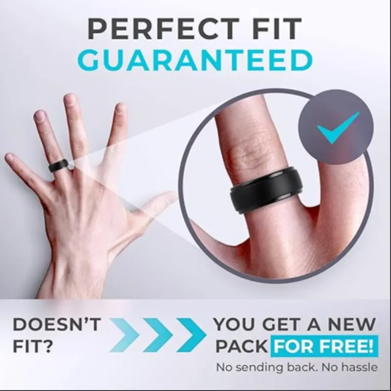 Silicone Men's Wedding Ring, Durable Soft Silicone Lightweight Outdoor Sports Style, Sporty Aesthetic, Non-Irritating Handwear, Comfortable and Stylish