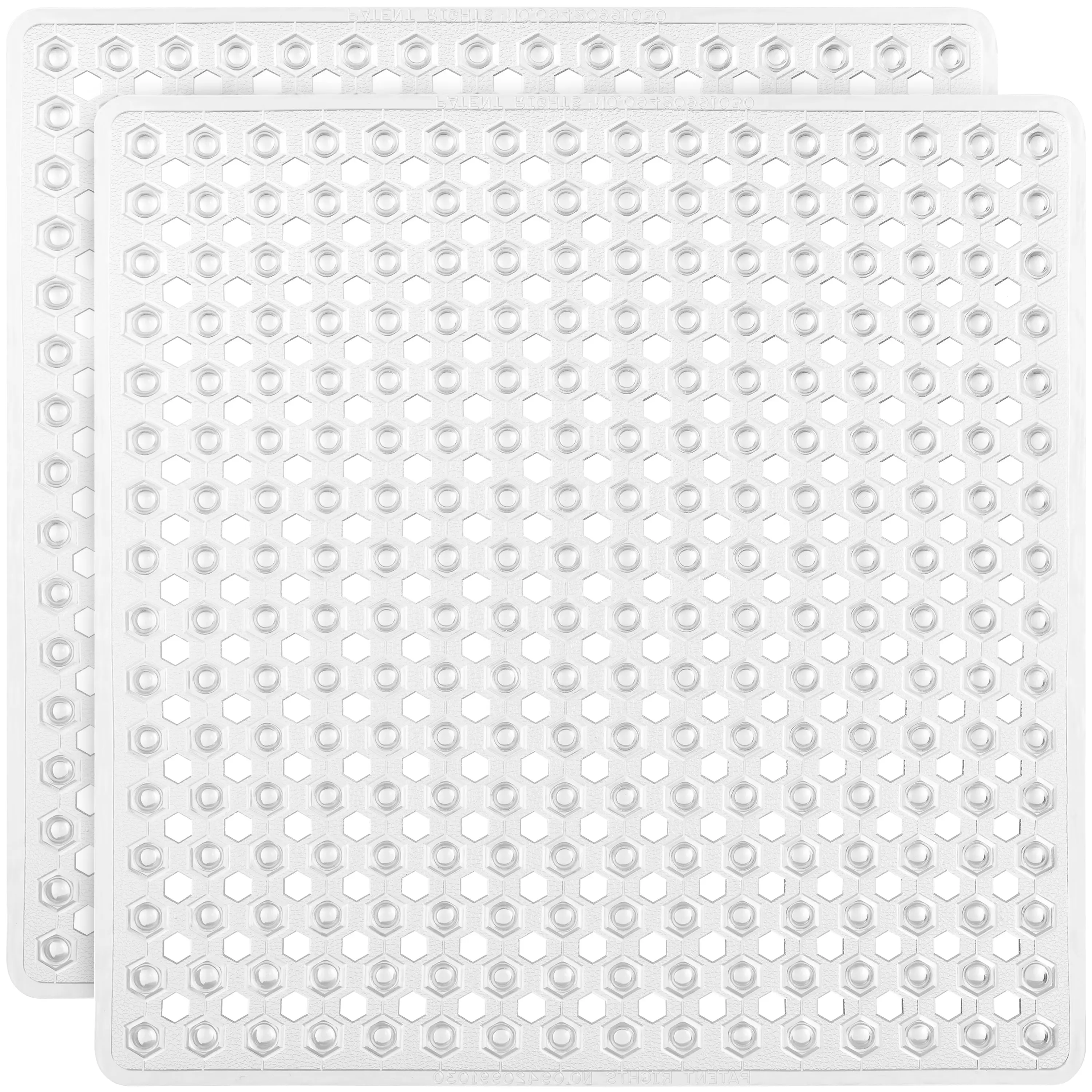 GORILLA GRIP Patented Square Shower Stall Mat, Small Bathtub Floor Mats for Stand Up Showers with Suction Cups and Drainage Holes, Machine Wash, Soft on Feet, Bathroom Accessories 21x21 Inch