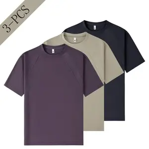 Men’s Summer 3-Pack Raglan Short-Sleeve T-Shirts – Breathable, Skin-Friendly, Durable for Everyday Commuting and Casual Wear Menswear Streetwear Tshirt Stylish Stylish Outfit