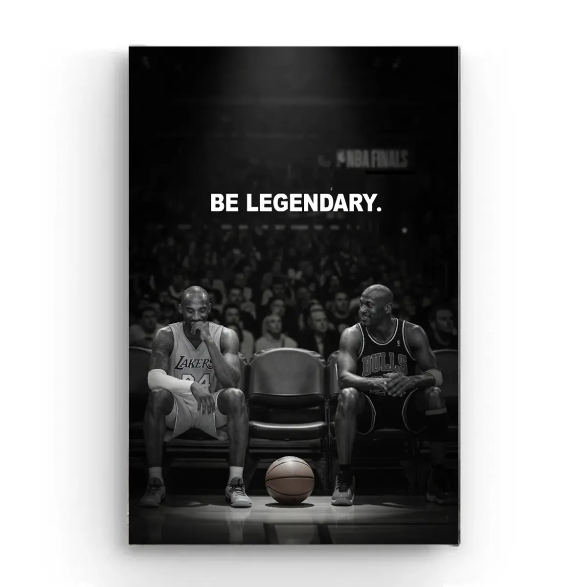 [No Frame] Be Legendary Basketball Wall Poster, Black & White Legend Basketball Wall Art, Motivational Sport Art Decor