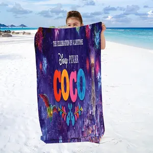 A letter-themed beach towel - a modern square microfiber towel that is soft, absorbent, and lightweight, perfect for sun protection, and suitable for beach showers, pools, camping, and an essential holiday accessory.
