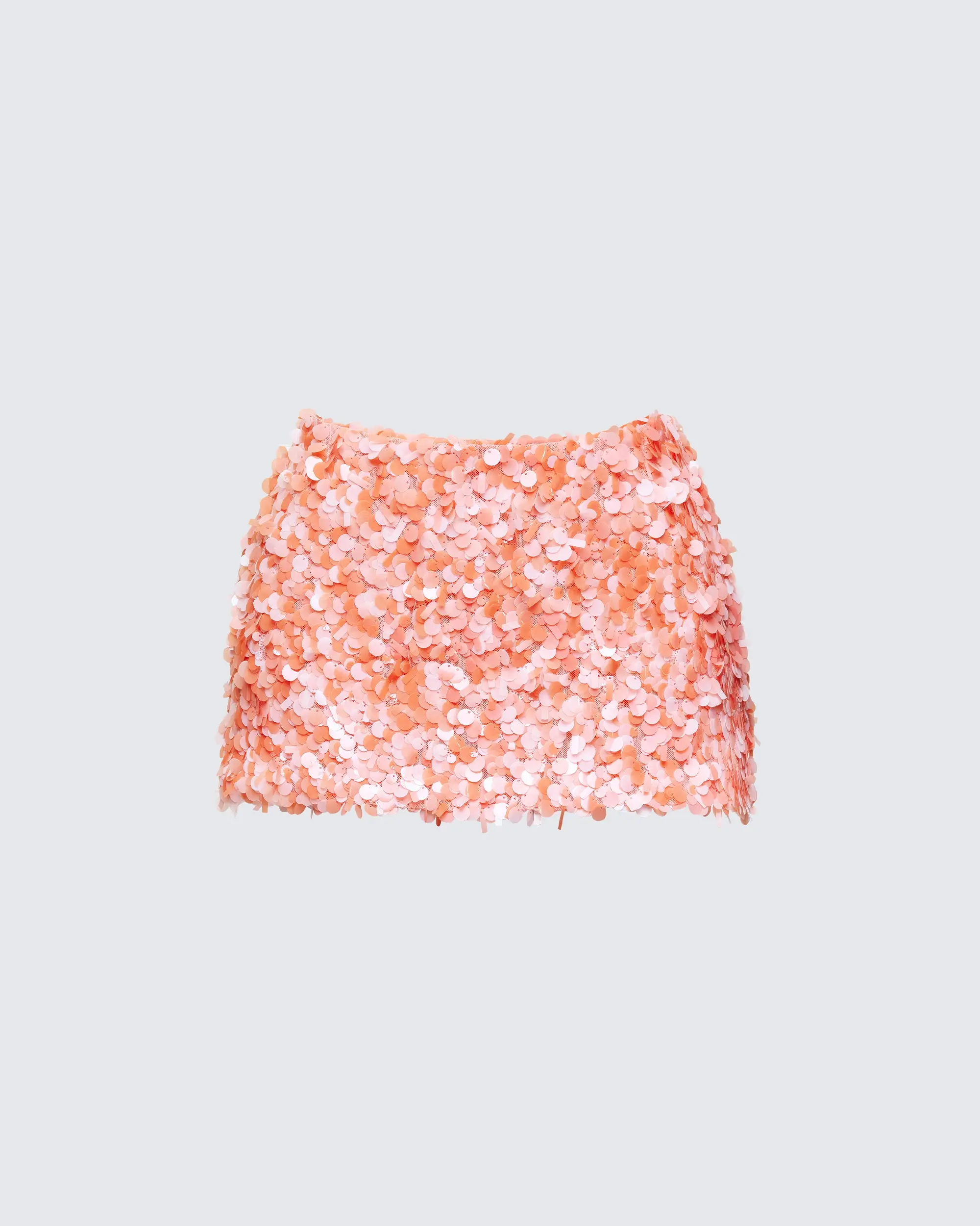 Twila Orange Shell Sequin Mini Skirt