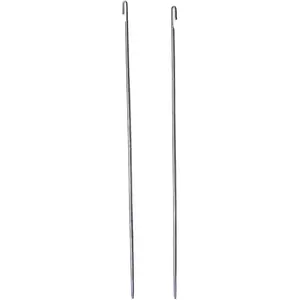 2Pcs Steel Beading Needles Set - Metal Bead Crochet Hooks with Wooden Threader | Durable Jewelry Making Tools for Beadwork, Crafting and Precision Handmade Accessories