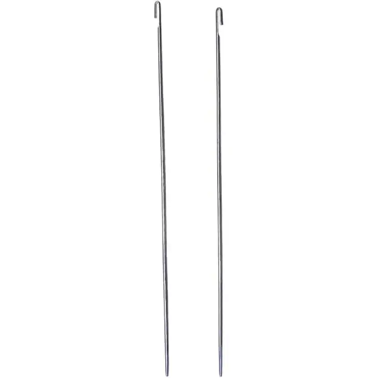 2Pcs Steel Beading Needles Set - Metal Bead Crochet Hooks with Wooden Threader | Durable Jewelry Making Tools for Beadwork, Crafting and Precision Handmade Accessories