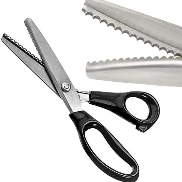 PQRQP Stainless Steel Zig-Zag Edge Serrated Blade Scissors with Adjustable Screw - Durable Sharp Home Supplies for Adults - DIY Craft Sewing Fabric Paper Tools