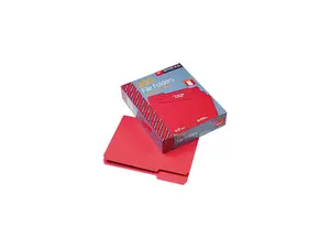 Smead 12743 File Folders, 1/3 Cut Top Tab, Letter, Red, 100/Box