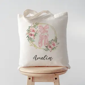 Personalised Ballet Tote Bag, Ballet Bag, Ballerina Gift, Dance Gift, Kids Dance Bag, Ballerina Bag #751