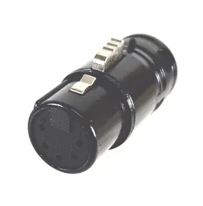 AMERICAN RECORDER Solder Type 5 pin Female XLR Low Profile Connector - Black
