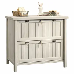 Costa Lateral File Cabinet - 2 Drawer Storage for Letter & Legal Files, Farmhouse Style, Smooth Metal Glides, Locking Mechanism