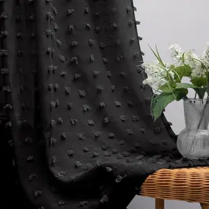 KOUFALL Black Sheer Curtains 84 Inches Long for Bedroom Boho Decor Set 2 Panels Rod Pocket Back Tab Semi Voile Modern Chic Fashion Elegant Pom Pom Lace Curtains for Girls Room Decoration Living Room
