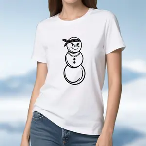 Snowman Tees - Women's Top with Snowman Design, Casual Style, Perfect for Everyday Wear - Womenswear