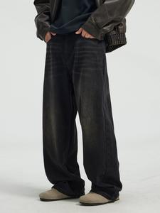 men's solid pocket straight leg jeans, loose casual comfy denim trousers for daily wear, fashion men's bottoms for all seasons