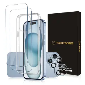5 in 1 for iphone 14 plus clear case with 2 camera protectors, 2 Screen protectors and clear case Accessories Crystal Magnetic Protection Tempered Cover Handheld Protective