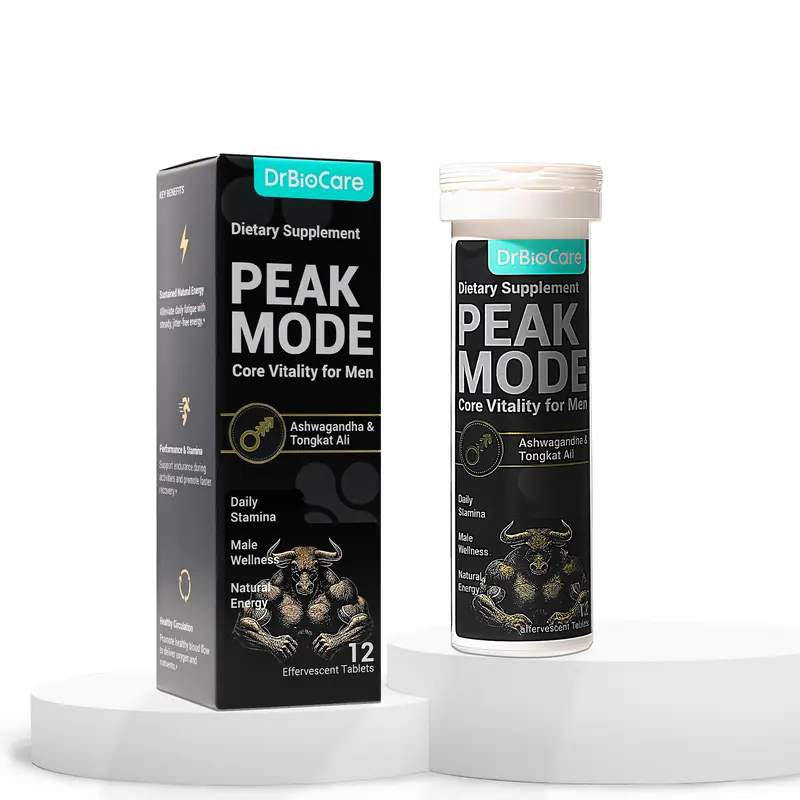 【Haiti】DrBioCare Men's Vitality & Energy Effervescent Tablets - With Tongkat Ali, Shilajit,Ashwagandha & L-Arginine for Daily Wellness