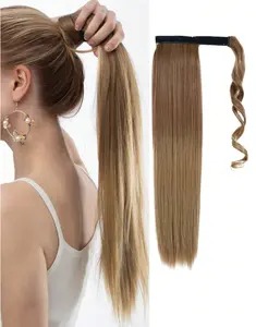 long straight hair wig piece ponytail synthetic female ponytail hair extensions