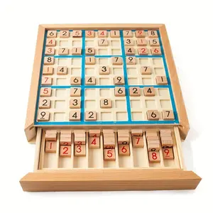 Wooden Sudoku Puzzle Game, suitable for teenagers' logical thinking, puzzle board game with questions, Halloween and Christmas gift