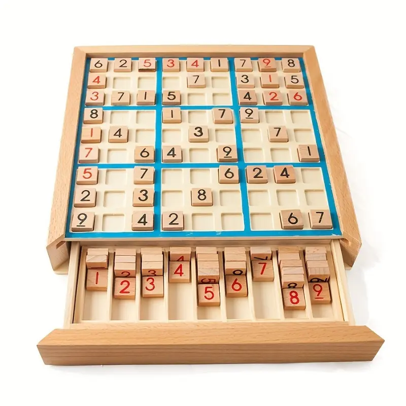 Wooden Sudoku Puzzle Board Game with Questions - Teenagers' Logical Thinking Enhancer, Halloween Gift