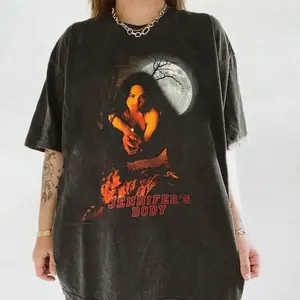 Jennifer's Body Halloween Horror Movie Youth & Adult Tshirt, Retro Horror Movie Halloween T-shirt, Vintage Style Y2k Darkwear, Top Womenswear Streetwear Summer Crewneck Casual Cotton