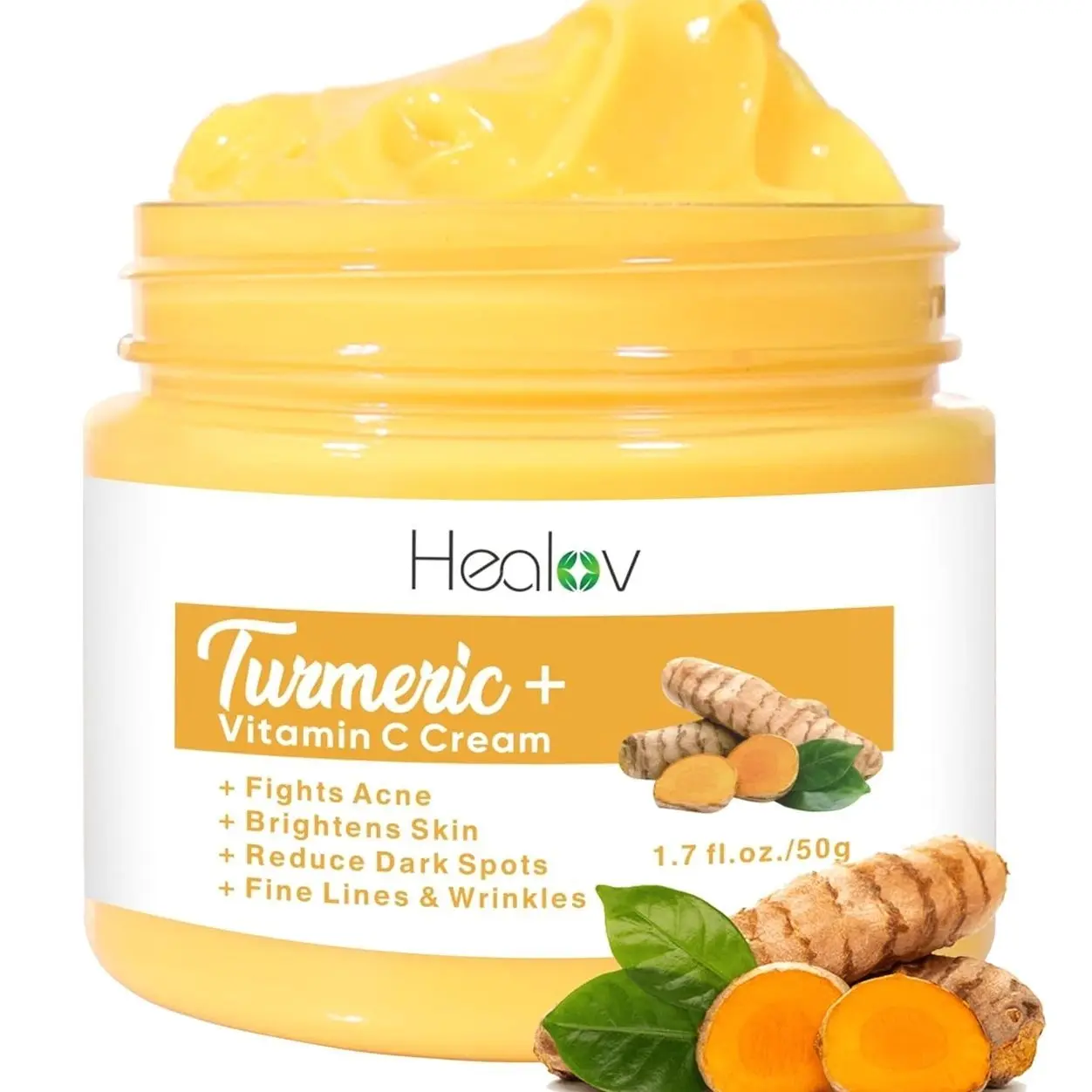 Turmeric Face Cream for Face & Body - All Natural Turmeric Skin Brightening Lotion - Turmeric Cleanses Skin, Fights Acne, Evens Tone, Fades Scars, Sun Damage, & Age Spots - Pure Turmeric Cream Healing