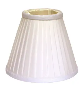 HomeRoots 470091 5 in. White Slanted Pleat Chandelier Silk Lampshades - Set of 6