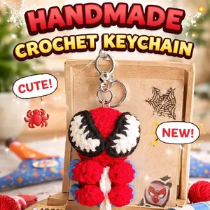 Handmade Crochet Spider Car Accessory – Cute Rearview Mirror Charm