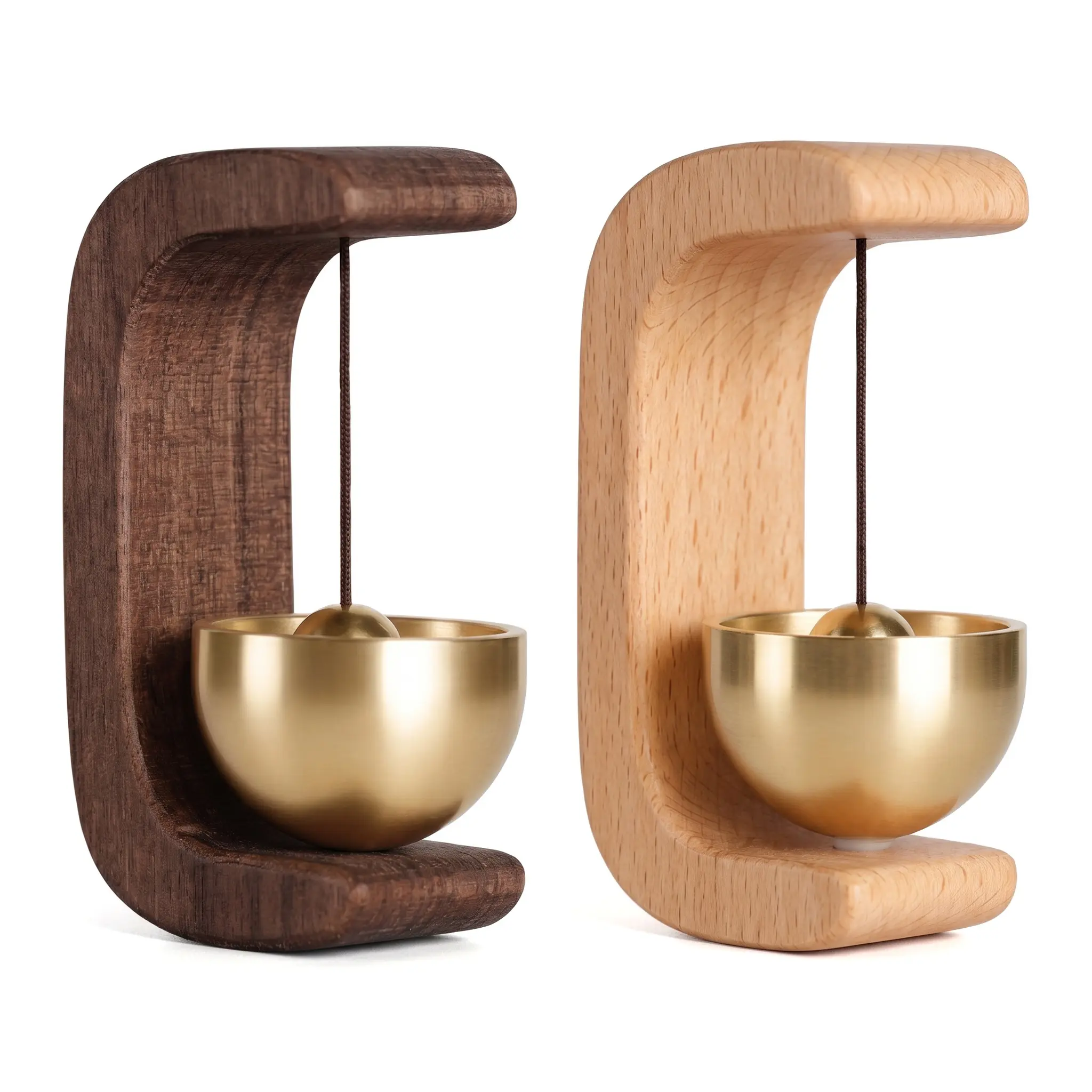 2 Counts Magnetic Hangable Entry Door Bell,Suction Door Type Solid Wood Wind Chime, Vintage Door Bell Hanging Ornament, Home Decor Supplies, Wall Decor, Modern, Doorbell