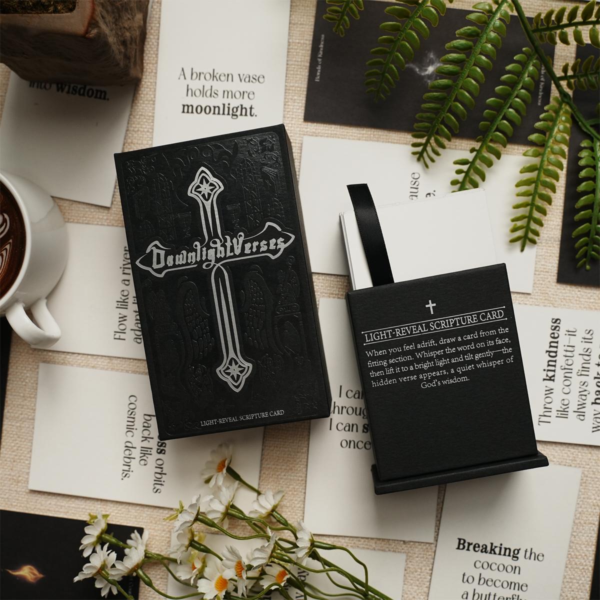 Light-Reveal Scripture Cards Christian Encouragement Cards with Hidden Bible Verses Faith Based Inspirational Prayer Cards in Pull Tab Gift Box Devotional Scripture Deck for Women Men Teens Daily Reflection Church Gifts Easter Baptism Confirmation