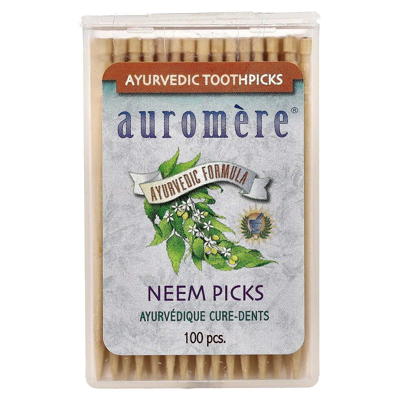 Auromere Ayurvedic Toothpicks, Neem Picks, 100 Pieces