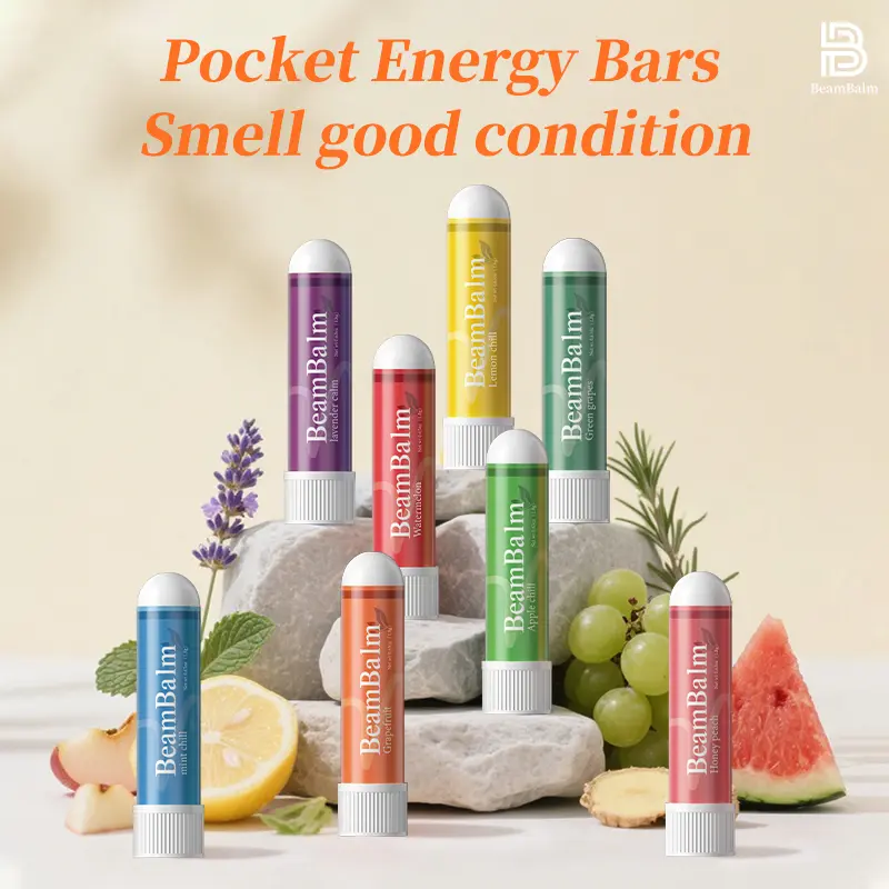 BeamBalm Nose Stick: Free Your Nose | | Powerful Essential Oils and Steam Flow Technology | Breathe Life Fruity Pop Lemon Chill Fruity Pop Fitness Wellness Healthy Treatment