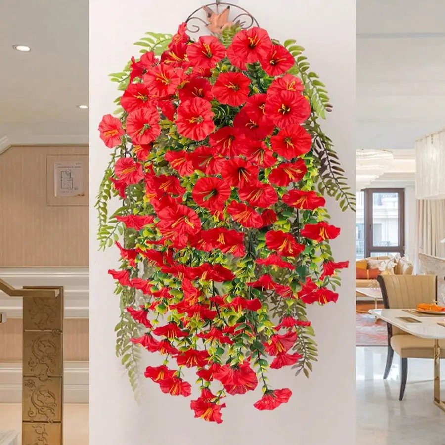 2-Piece UV-Resistant Artificial Lavender Plant Decorations, Artificial Lavender Bouquet, Decorative Flowers, Plastic Flower Decoration, Perfect for Home Office Garden, Artificial Plants