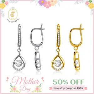EOM 18K Gold-Plated Moissanite 1ct Dreamy Drop Earrings Glow of Firefly Dangle Earrings Valentine's Day Wedding Engagement Anniversary Romantic Elegant Gift Daily Wear mothersdaygift
