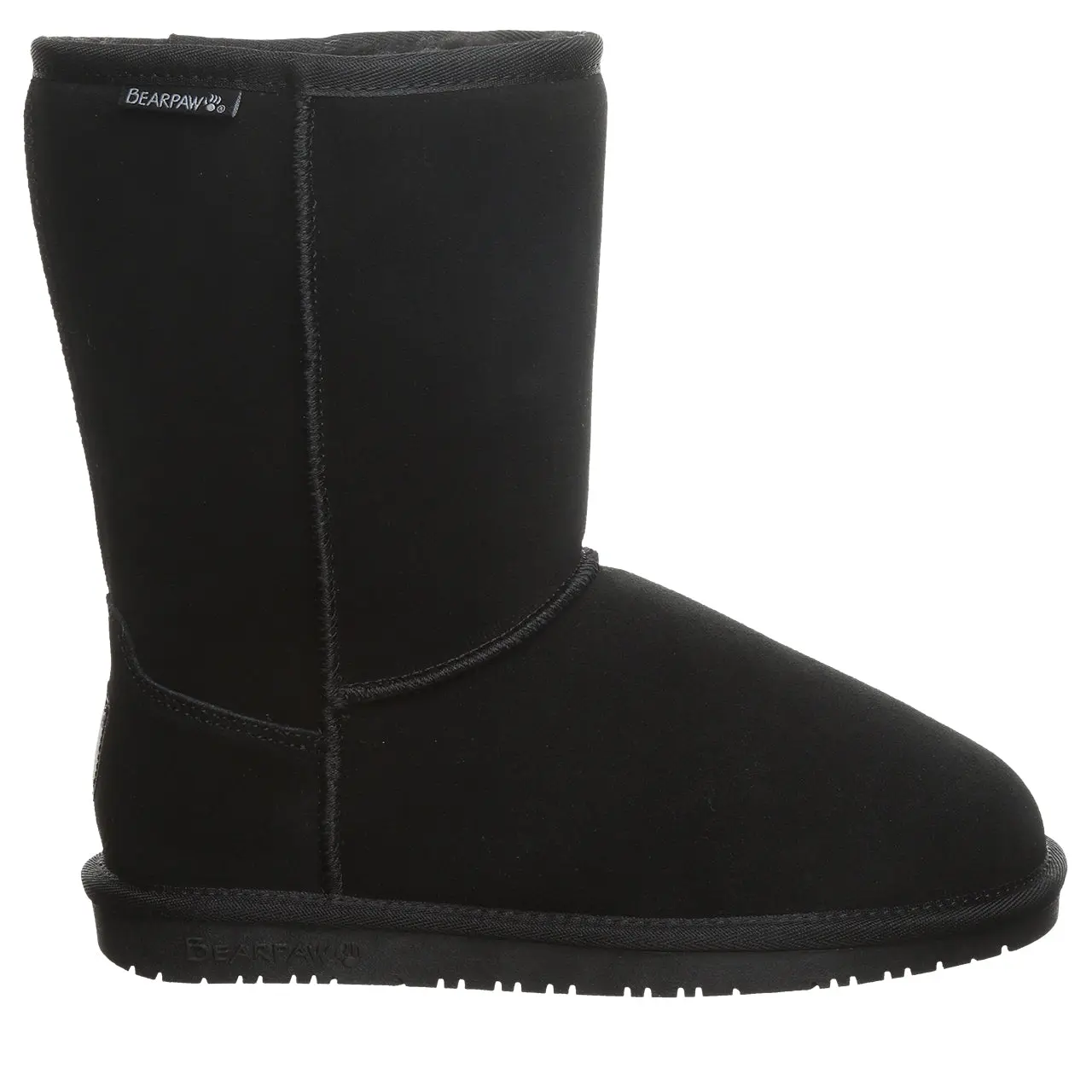 BEARPAW Emma Short Women's Suede Winter Boots with Faux Fur Lining - Black