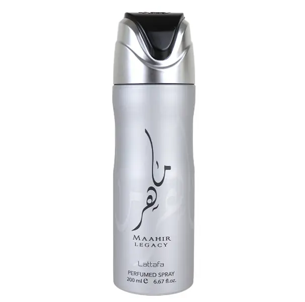 Lattafa Maahir Legacy Perfumed Spray, Male Fresh Scented Fragrance Perfume with Patchouli Fragrance, 200 ml Unisex Body Spray for Beauty & Personal Care