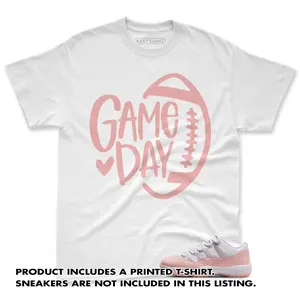 Unisex T-shirt To Match Sneakers Jordan Low Legend Pink 11s Pink White - Game Day Football. 100% Cotton for Casual Wear. Comfortable Summer Unisex T-Shirt to match Jordan Sneaker. Streetwear Style. urban outfitters