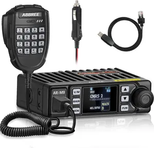 ABBREE 20Watt GMRS AR-M9 Mobile Radio Long Range 500 Channels Two Way Radio NOAA GMRS Repeater Capable for Car Vehicle with Programming Cable Cigar DC Adatper Noise Reduction for Car Vehicle,Off Road Overlanding Gear