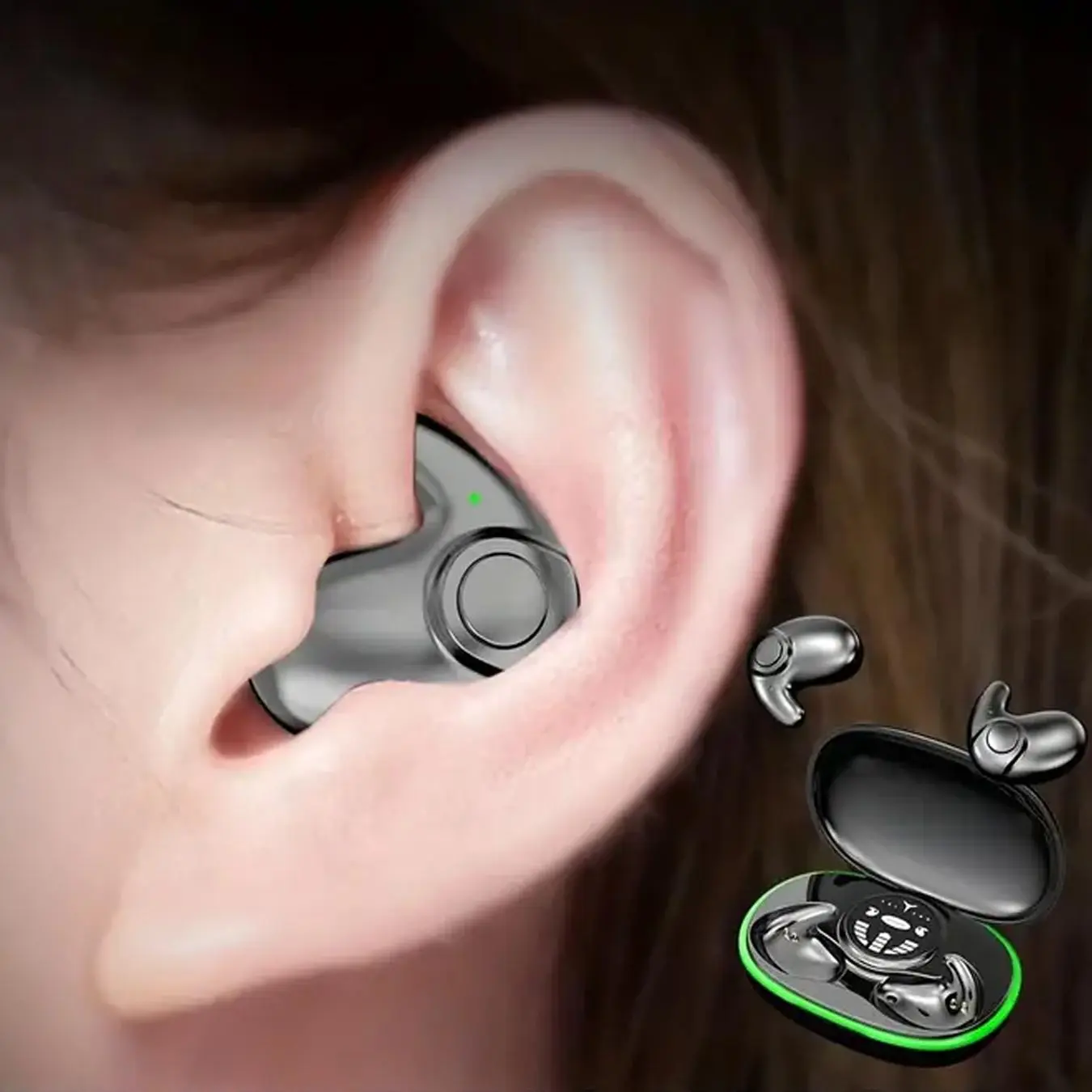Wireless Earphone, In-ear Design Earbuds with Charging Case, Noise Cancelling Headphone for Running, Exercising, Gaming Sports, Wireless Music Earphones
