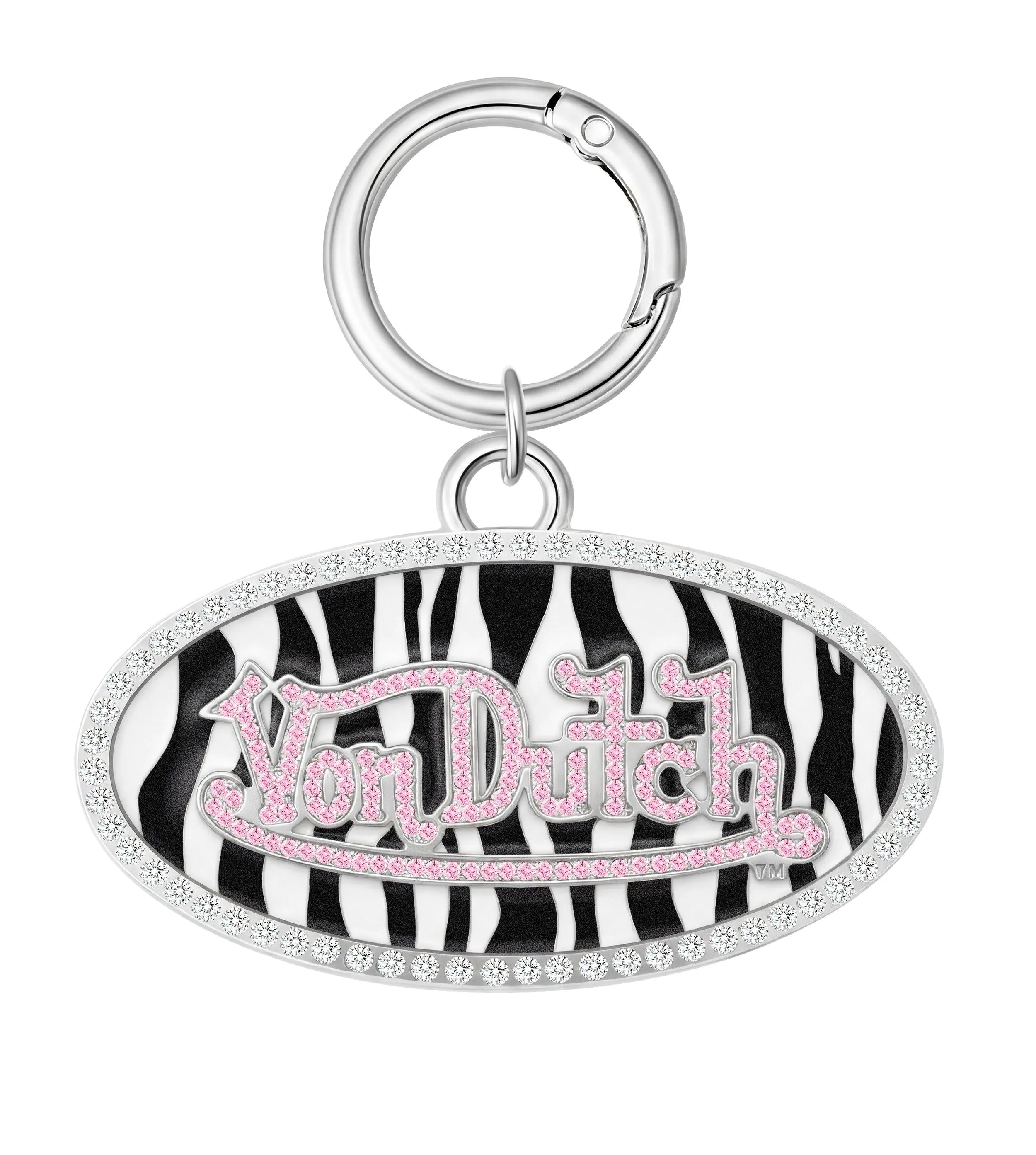 OVAL CHARM KEYCHAIN - ZEBRA