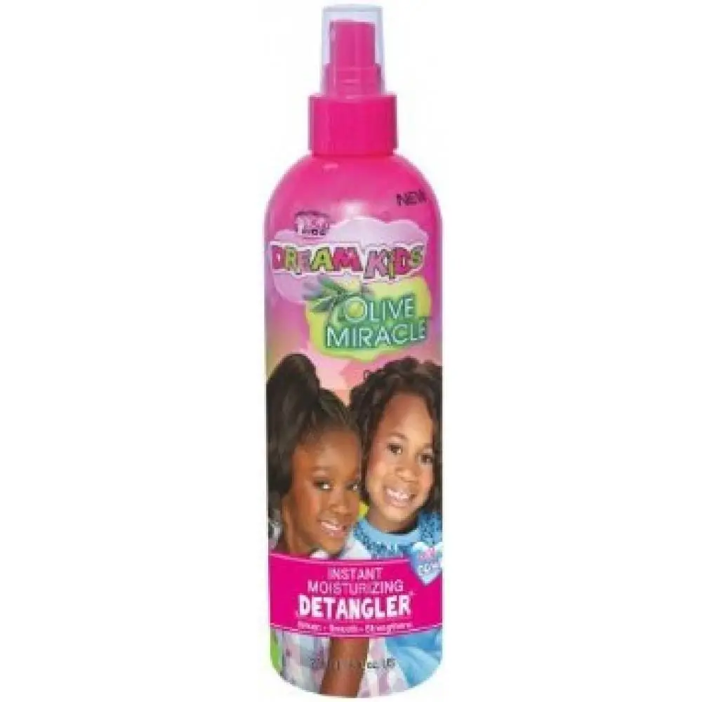 African Pride Kids' Instant Hydrating Detangler Spray with Olive Oil - For Children's Dry, Curly Hair, Frizz Control, Smoothing, No Harsh Ingredients, 8 oz; Hydrates & Restores Hair, Hydrate, Moisturizing