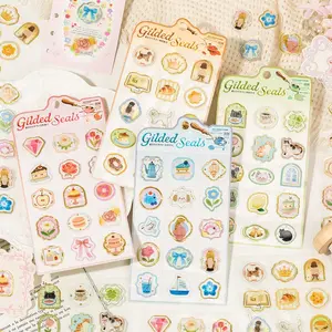 4 Seal Wax Stamps PVC Stickers, DIY Craft Accessories, Suitable for Phone Cases, Water Bottles, Cars, Laptops, Guitars, Bikes, Skateboards, Luggage, Diaries