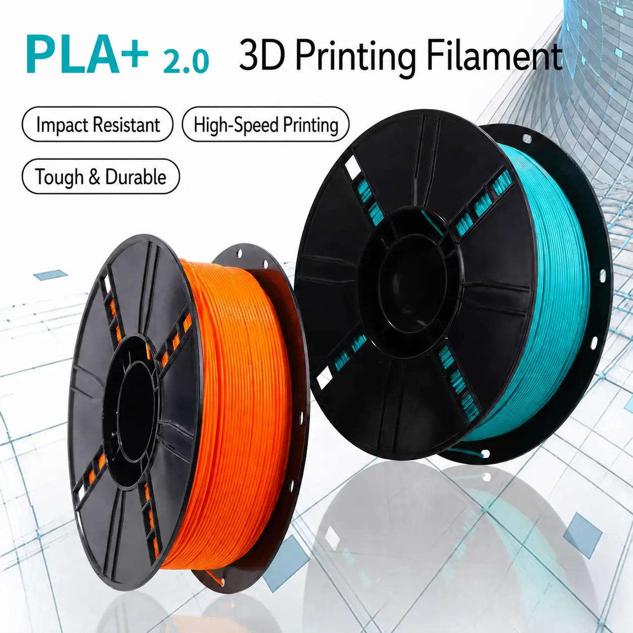 PLA+ 3D Printer Filament Spool, 1.75mm, 250g Rich Matte Solid Colors, Neat Winding, Clog-Free for Handmade Projects, Mini Models, Figurines & Home Decor Crafts