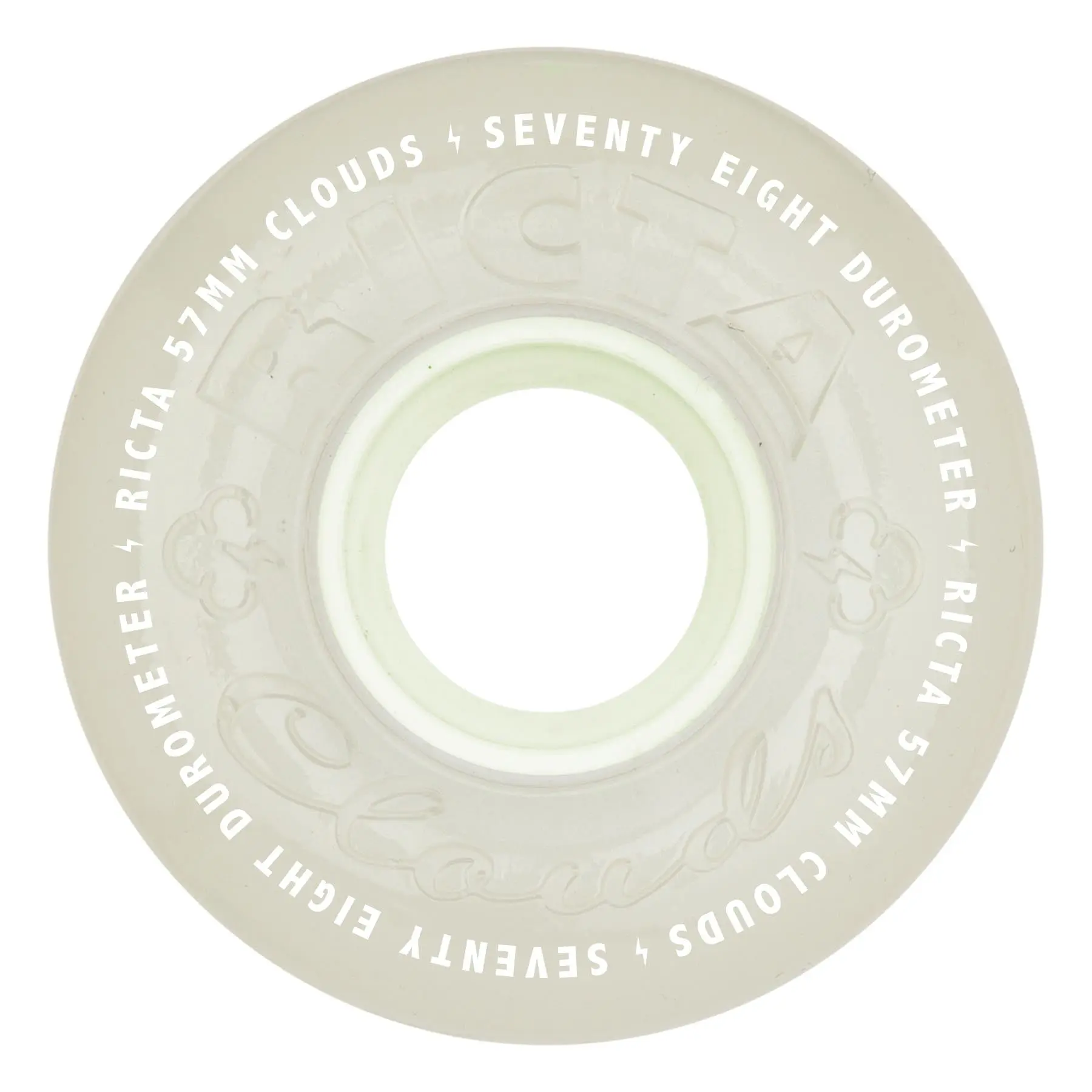 57mm Clouds Aqua Glow In The Dark 78a Ricta Skateboard Wheels