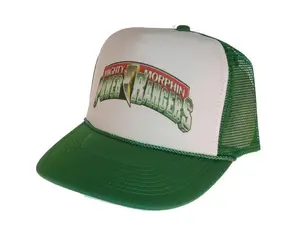 Mighty Morphin Power Rangers Trucker Hat | Adjustable Trucker Foam Green Hat | Trendy Trucker Mesh Hat | Retro Vintage Trucker Hat | Snapback Hat Mans