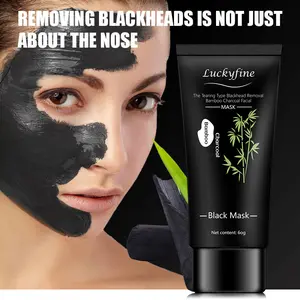 60g BAMBОО charcoal facial mask, blackhead clean, Black Mask, Pore Cleansing Purifying Exfoliating Mask, Super Moisture, suck the blackhead nasal mask Peel Skincare.Charcoal Blackhead Cleansing Mask.blackhead,clean
