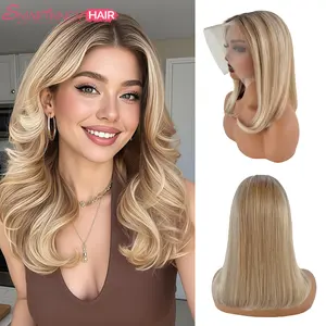 Blonde Balayage Bob Traceless Wearable Wig| 150% Density Human Hair| 13x4 HD Lace Net| Holiday Essential Silky Straight Hair
