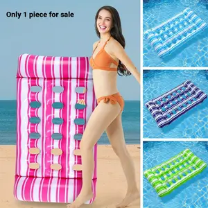 Inflatable PVC Water Bed, Floating Lounger Air Mattress, Foldable Air Mattress Party Good-Looking,Ergonomic Design Floaties with Strong Support, Comfortable Decorative, Acting as hammock, flexibility, tramp and float,for swimming pools,beaches,party