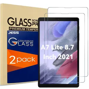 JESS 2-Pack HD Tempered Glass Screen Protector for Galaxy Tab A7 Lite 8.7 Inch 2021, Tempered Glass Screen Film Guard for Samsung Galaxy Tab A7 Lite 8.7" 2021 Release SM-T220 SM-T225 SM-T227, Case Friendly, Anti-Scratch, Tablet Protector