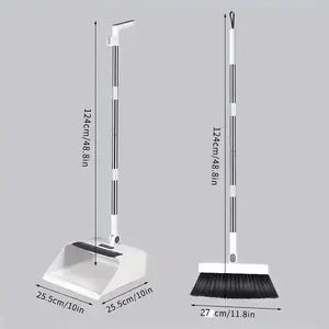 3-Piece Set Household Broom, Floor Brush and Dustpan Set, Thickened Sweeping Broom, Long Handle Brush and Dustpan, Non-Stick Hair Cleaning Tool