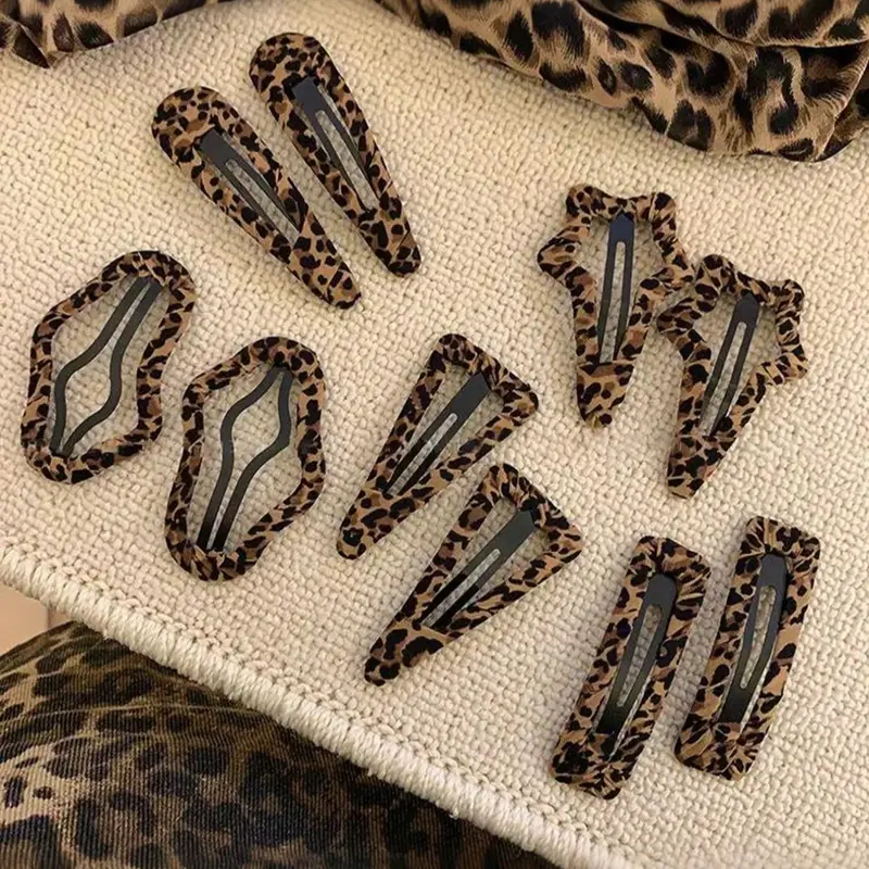 10 Pcs Leopard Print Hair Clips, Non-Slip Y2K Barrettes for Women & Teens, Stylish Fashion Animal Print Hair Accessories, Hair Style Accessory, Fun Hair Clips for Daily Wear, Office, Parties and Fall/Winter, Anti Slip Clips