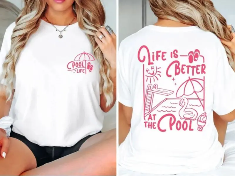 Life Is Better At The Pool Shirt, Pool Life Shirt, Pool Vibes Tee, Trendy Summer Life Shirts, Pool Party, Retro Summer Shirt, Vacation Shirt